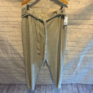 NWT H&M Grey Plaid Dress Trousers Tie Belt Woman’s Size 18